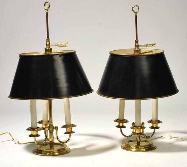 Pair of Brass Bouillette Lamps