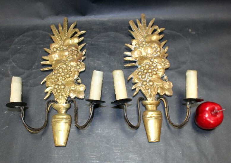 Pair of French bronze wall sconces