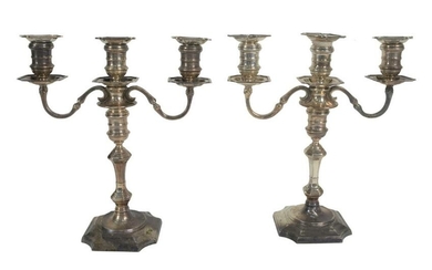 Pair of Gebelein Sterling Silver Candelabras, weighted