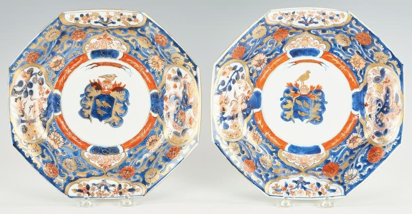 Pair of Kangxi Imari Armorial Plates for French Market