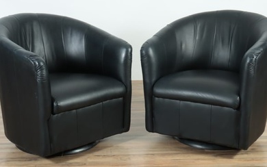 Pair of Leisure House Leather Club Chairs