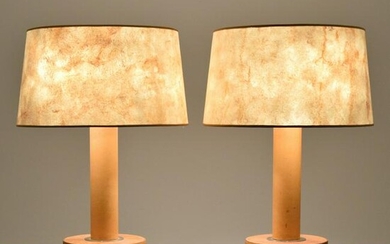 Pair of Peter Marino Leather Lamps
