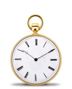 Patek Philippe, A rare and early yellow gold and black enamel openface pocket watch with Jean Adrian Philippe Winding System