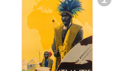 Percy PADDEN (1886-1965) Royal Mail - Atlantis Winter Cruise Round Africa, janvier 1938 Chromolithographie. Entoilée....