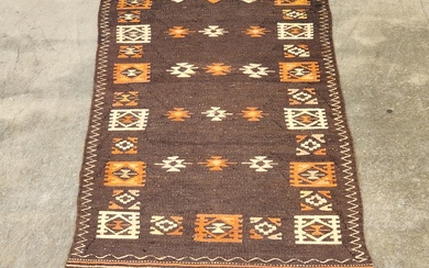 Persian hand knotted pure wool Kilim runner (390 x 94cm)...