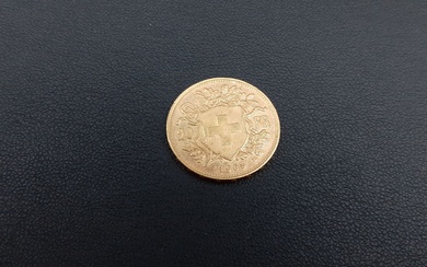 Pièce de 20 francs Suisse or 1905, poids 6,4g