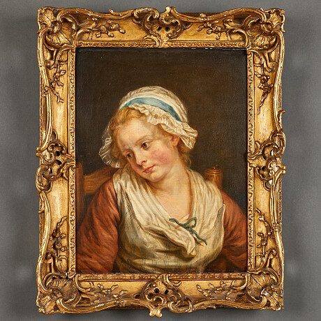 Portrait of Jean-Baptiste Greuze Porträtt efter Jean-Baptiste Greuze