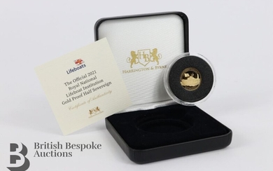 Queen Elizabeth II Official RNLI gold-proof half sovereign, 22ct,...