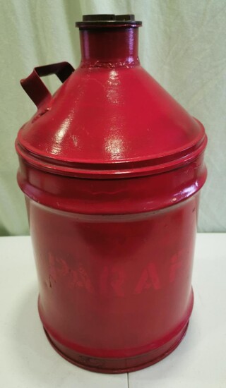 RED GALVANISED HEAVY HANDLED PARAFIN CAN WITH CAST IRON...