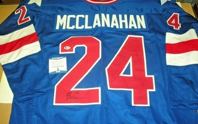 ROB MCCLANAHAN 1980 OLYMPIC GOLD MEDAL RARE LAST ONE BECKETT/COA SIGNED JERSEY