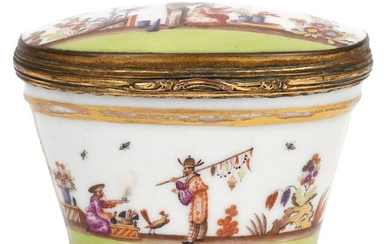 Rare 18th C. Meissen Porcelain Chinoiserie Box