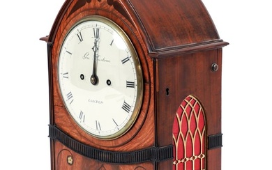 Regency Mahogany Lancet Case Mantel Clock on Shelf