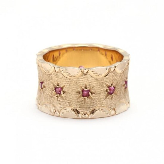 Retro Gold and Ruby Band