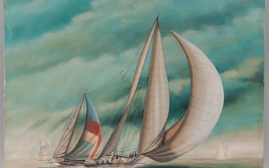 Richard Lane (American, 20th Century) Sailboat Racing