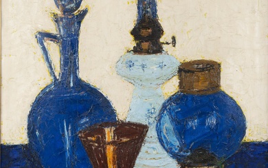 Rik SLABBINCK (1914-1991), oil on canvas Still life with oil lamp, signed