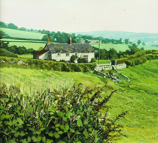 Robert Dodd RCA (British, 21st Century), Cottage in Landscape, acyrilic on board