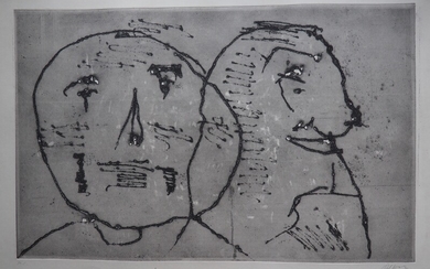 Robert Jacobsen: Figure composition. 1974. Signed Rob Jacobsen, H.C. Etching. Sheet size 49.8×78.6 cm. Unframed.
