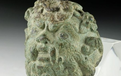 Roman Bronze Applique of Silenus