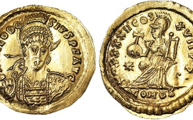 Roman Coins, Empire, Theodosius II (402-450 AD) - A.UNC