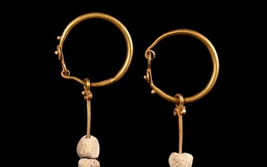 Roman Gold Earring Pair with Beads