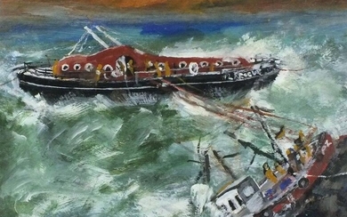 †Roy DAVEY (British 1946-2019) The Rescue, Acrylic on board,...