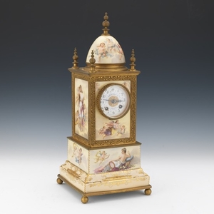 Royal Vienna Porcelain & Brass Clock