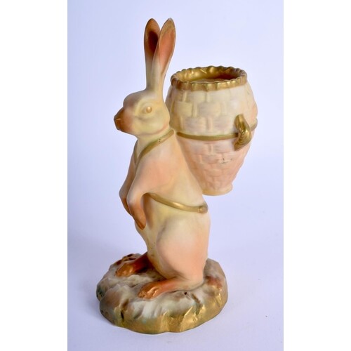 Royal Worcester rare figure of Brer Rabbit decorated in blus...