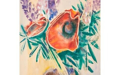 SCHAIBLE, GEORG (1907-2007) "Roter Mohn mit Lupinen"