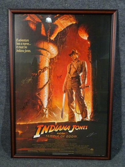 SIGNED INDIANA JONES & THE TEMPLE OF DOOM POSTER