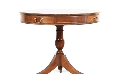 STICKLEY FEDERAL STYLE MAHOGANY DRUM TABLE
