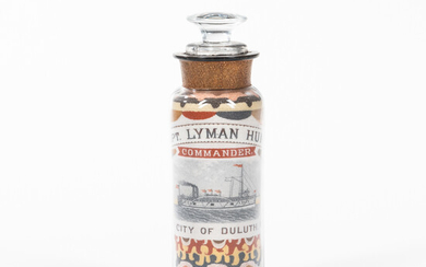 Sand Picture in a Bottle "Capt. LYMAN HUNT, COMMANDER, CITY OF DULUTH,"