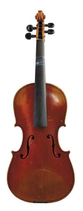 Saxon Violin - C. 1905, labeled JACOBUS STAINER…, length of two-piece back 359 mm, with case and bow.