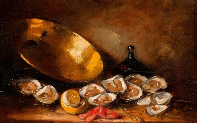 School 19th century "Still life with oysters"