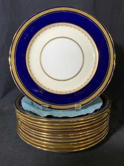 Set 11 AYNSLEY Gold Trim Plates, England
