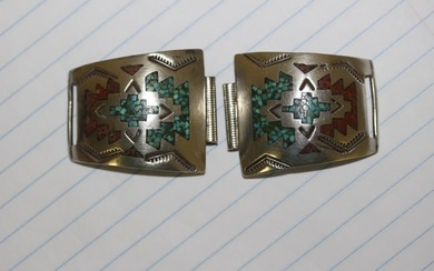 Set of 2 Signed Native American Sterling Flaps