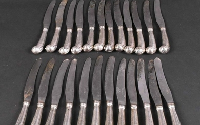 Set of Twenty Four Silver Pistol Handled Knives