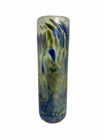 Signed Brian Maytum Studio Iridescent Art Glass Vase