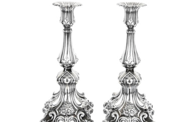 Silverware Candlesticks ONE PAIR CANDLESTICKS, silver, Germany, filled, height ...