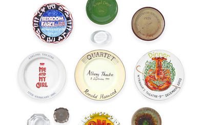Sir Michael Codron: A Group of First Night Gifts, including commemorative plates and bowls