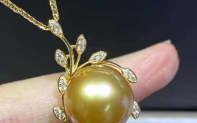 South Sea Saltwater Gold Pearl Pendant