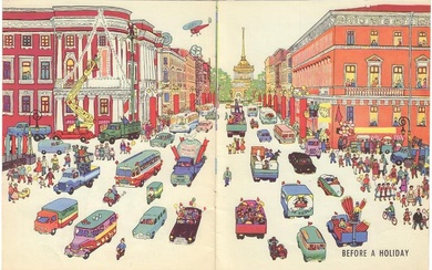 [Soviet. Children's books]. Bundin, V. Cars going everywhere : Stories in pictures / [Transl. by F.