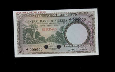 Specimen Bank Note: Central Bank of Nigeria specimen 5 Shillings
