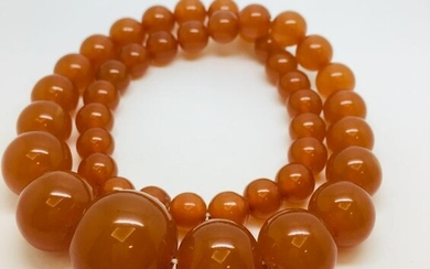 Staggering Unique Vintage Amber Necklace made from