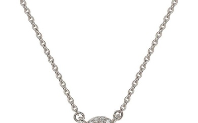 Suzy Levian 0.10 Carat White Diamond 14K White Gold Letter Initial Necklace, S