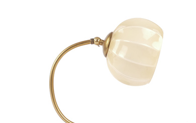 TABLE/WALL LAMP, brass and glass, funkis, 1930/40s.