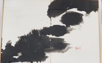 T'ANG Haywen "composition abstraite" Encre sur papier, signée en bas à droite Dim. 69 x...