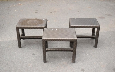 THREE DEDON SIDE TABLES (A/F)
