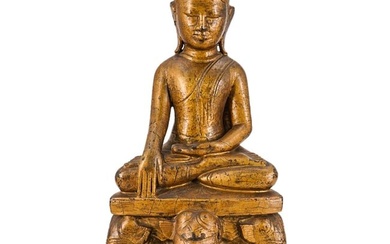 Thai Carved Wood Buddha Sculpture