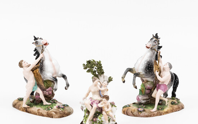 Three Continental Porcelain Figural Groups