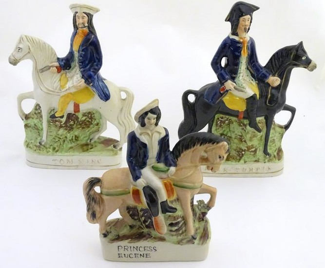 Three Victorian Staffordshire pottery flatback figures